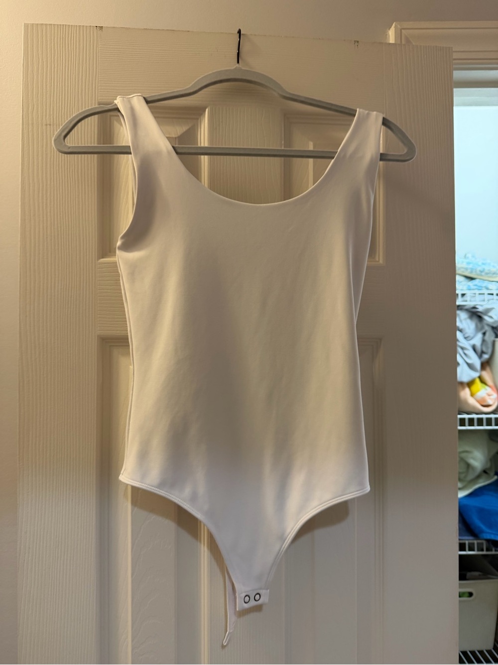Express White Scoop Neck Bodysuit